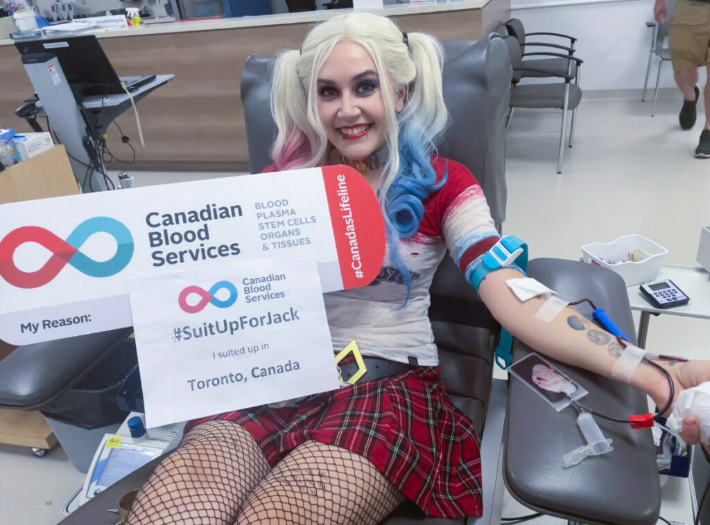 Donating Blood in Cosplay